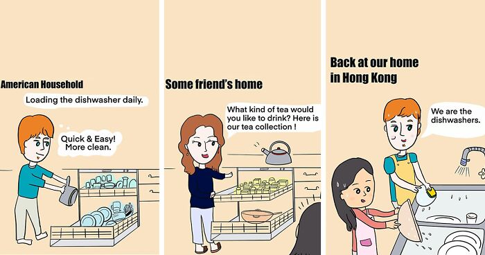 28 Comics Highlighting The Differences Between Asian And Western Cultures By This Artist