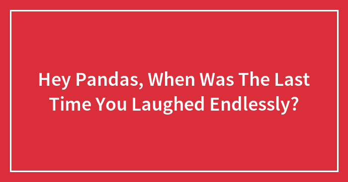 Hey Pandas, When Was The Last Time You Laughed Endlessly?