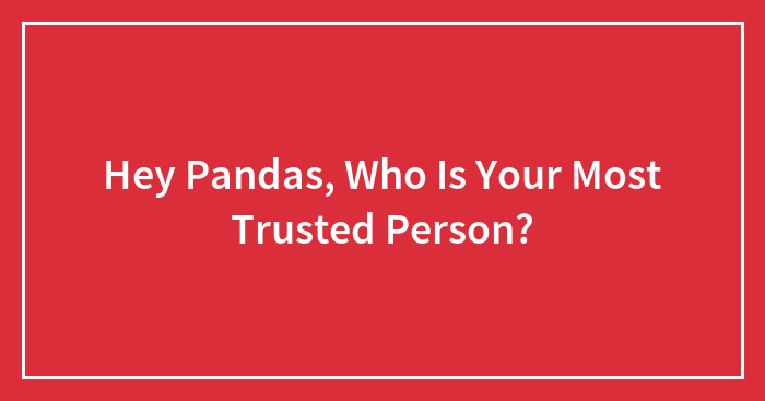 Hey Pandas, Who Is Your Most Trusted Person? (Closed)