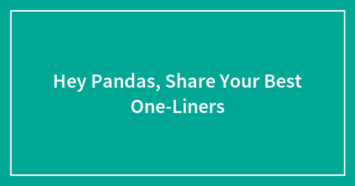 Hey Pandas, Share Your Best One-Liners (Closed)