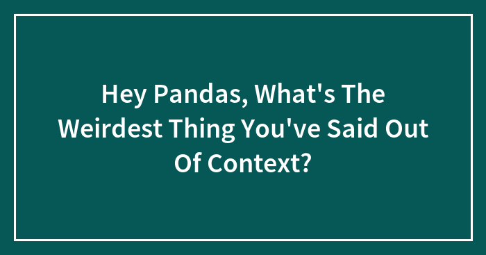 Hey Pandas, What’s The Weirdest Thing You’ve Said Out Of Context? (Closed)