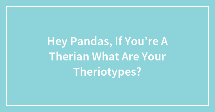 Hey Pandas, If You’re A Therian What Are Your Theriotypes?
