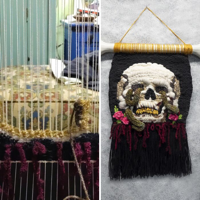 I Am A Beginner Weaver And Here’s The “Death” Tapestry I Made