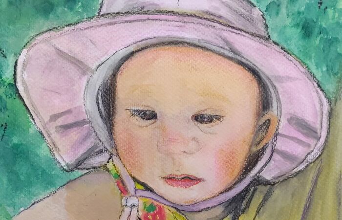 I Created A Painting Of My Granddaughter Titled “Madeline & The Rose”