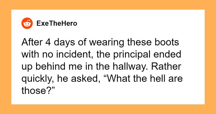 Teacher Banned From Wearing Sneakers Due To Dress Code, Responds With Goth Platform Boots