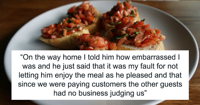 Guy Eats Fancy Italian Entrees And Pasta Bare-Handed In Restaurant, Girlfriend Is Beyond Mortified