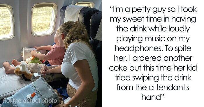 Entitled Mom Doesn't Even Try To Calm Her Kid, Asks Passenger On Plane To Give Him His Coke