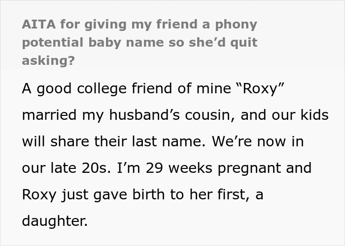 Woman Gives Friend A Fake Baby Name, They Steal It And Find Out The Hard Way What It Means