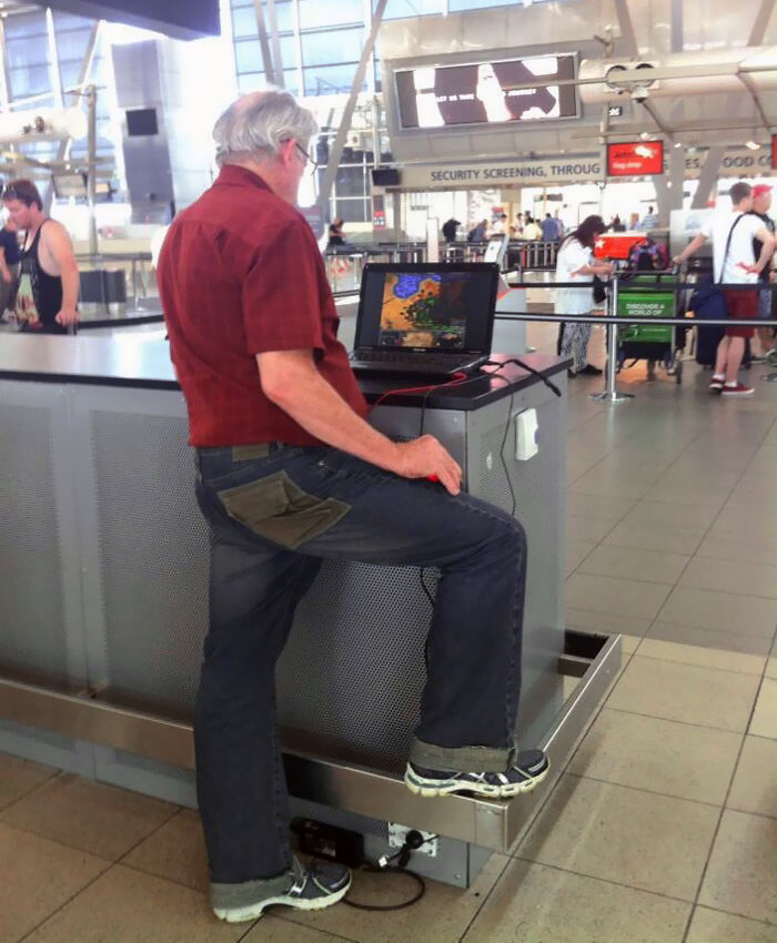 Saw This Guy At The Airport Playing Age Of Empires On His Knee, Boss