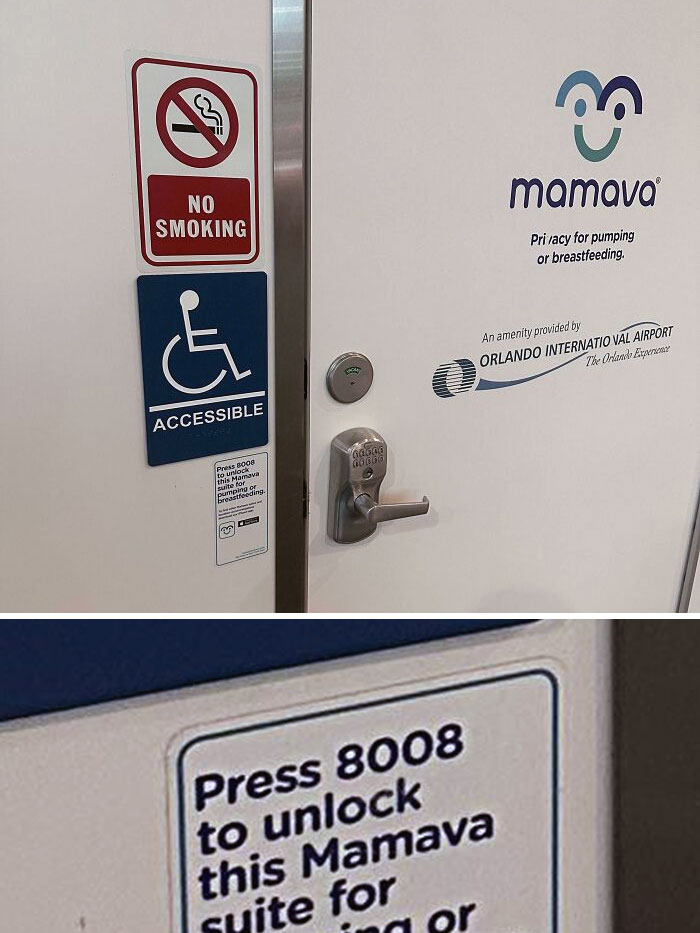 Airport Breastfeeding Suite Uses 8008 As A Passcode