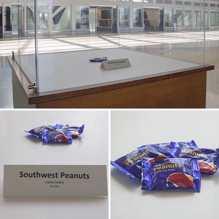In Honor Of The Anniversary Of The Last Bag Of Peanuts Offered On A Southwest Flight, Orlando International Airport Set Up This Exhibit To Honor A Relic Of Airplane Food History