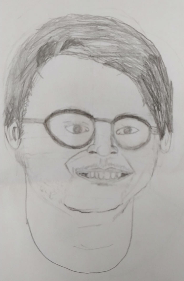 I Received My Portrait As A Gift From The Artsy Student In My Grade 6 Class