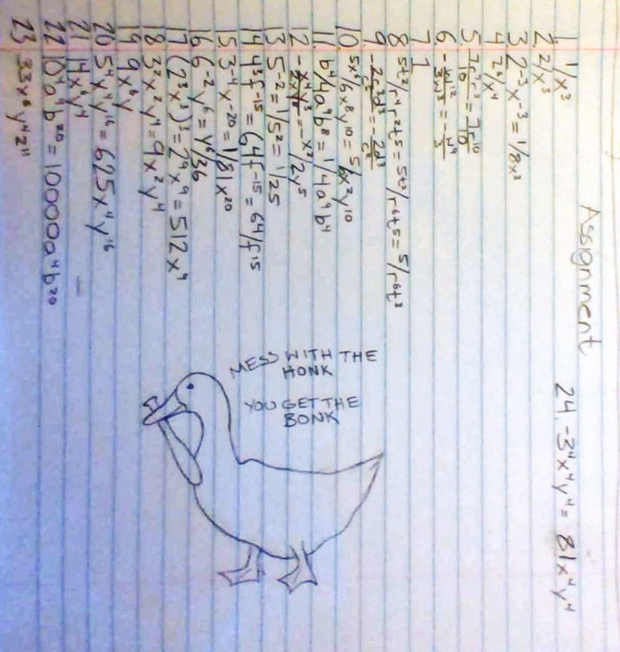 My Math Teacher Said That We Needed To Draw A Duck On Our Assignment To Receive Credit, So This Is What I Made