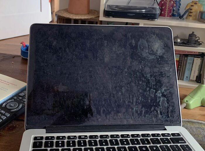 Well, It Is Not A Good Idea To Clean The Screen Of The MacBook With A Glass Cleaner