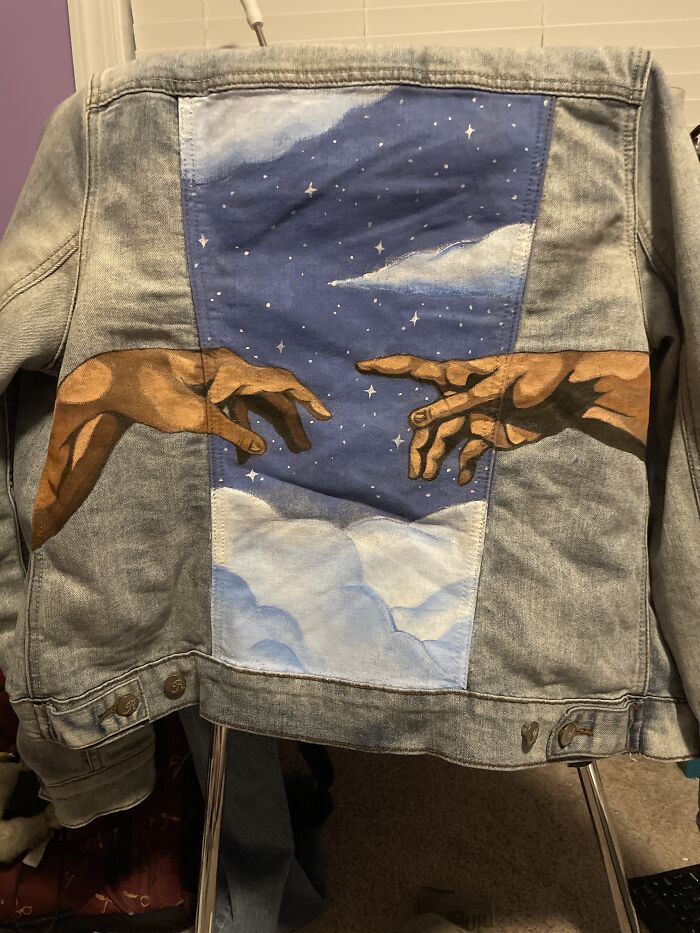 I Painted The Back Of This Thrifted Denim Jacket