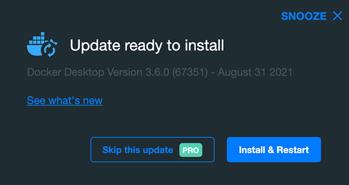 You Need To Buy A Pro Subscription To Skip An Update In Docker