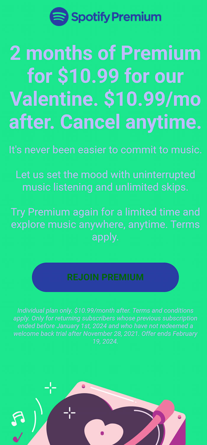 The Color Scheme Of This Email Spotify Sent Me