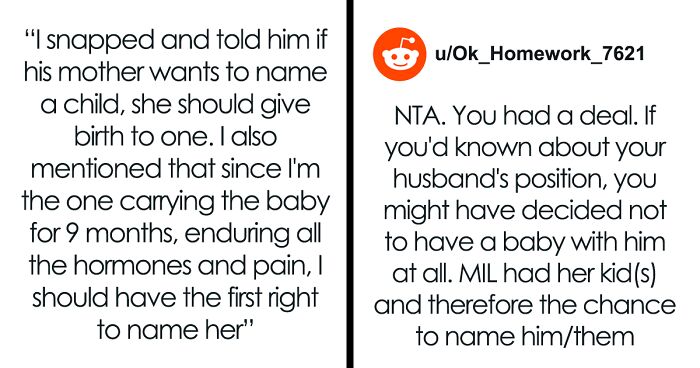 Man Sides With His Mom Instead Of Wife On Their Daughter’s Future Name, Wife Won’t Stand For It