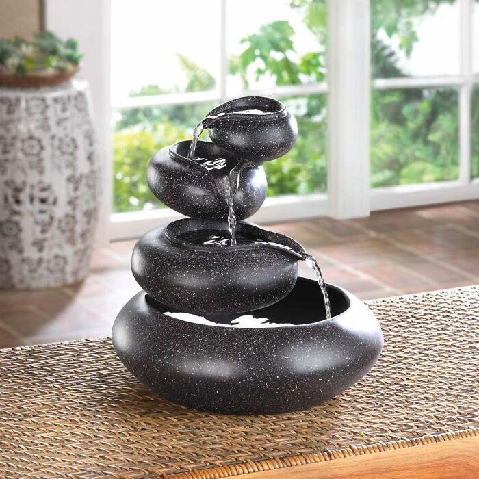 This Tabletop Fountain Is The Miniature Oasis Your Workspace (Or Bedroom) Needs To Create A Calm And Tranquil Atmosphere