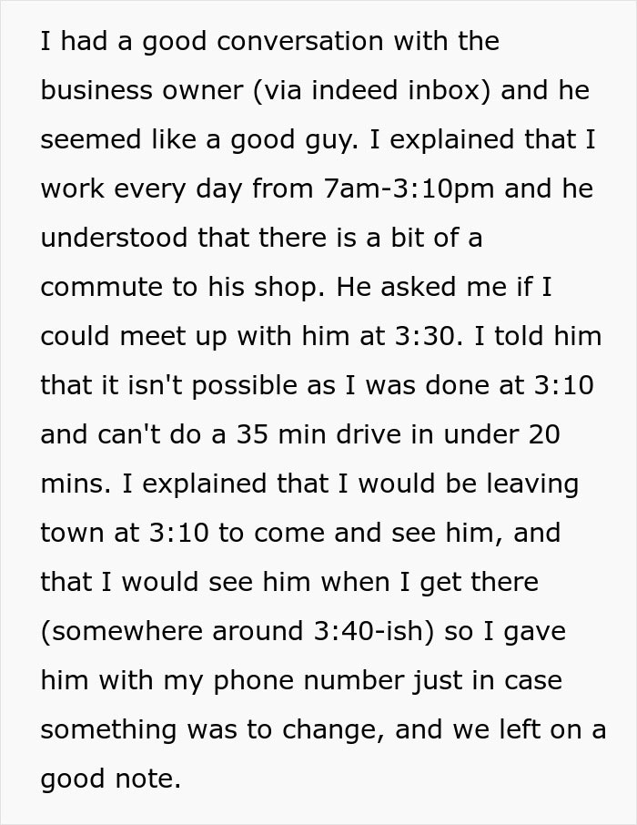 Person Drives 35 Minutes To A Job Interview Only To Get Ghosted, Leaves Boss A Surprise He Didn’t See Coming