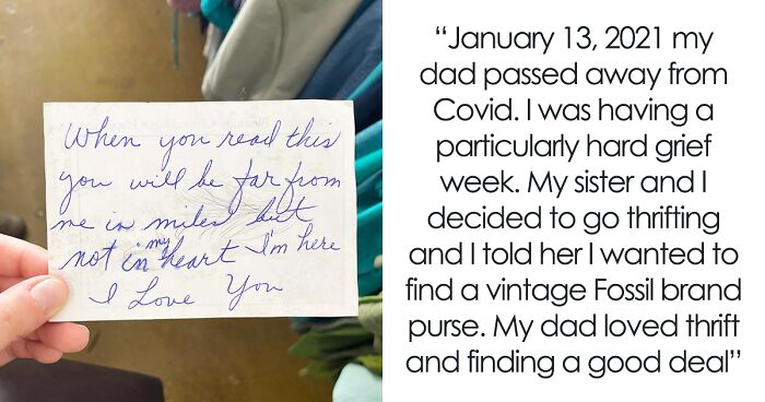 People In Tears After Woman Finds A Handwritten Note While Thrifting That Looks Like Her Late Dad’s