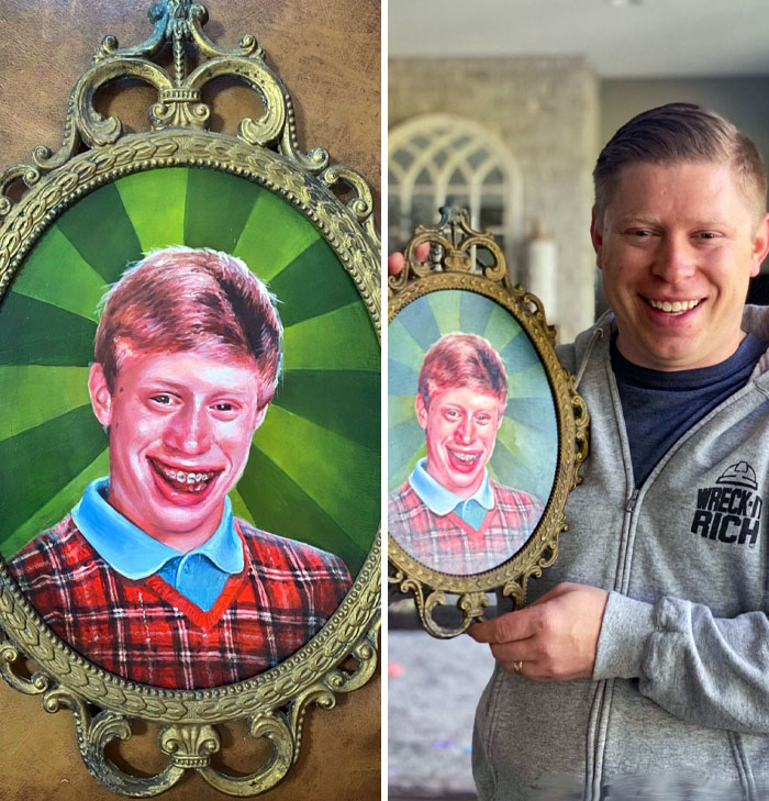 After I Posted My Painting Of Bad Luck Brian, Mr. Bad Luck Himself Contacted Me To Purchase It. I'm Feeling Blessed