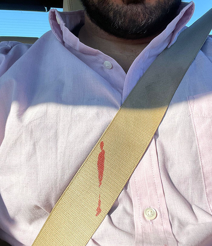 Nosebleed Somehow Only Hit My Seatbelt And Missed My New Shirt