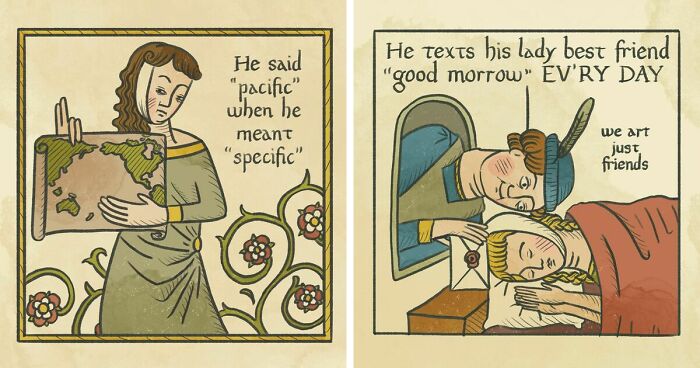 Modern Romance With A Medieval Spin: Clarice Tudor's Hilarious Comic Series 'Recognising The Ick' (17 Pics)