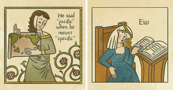 This Artist’s Medieval-Style Comics Hilariously Tackle Today’s Dating Issues (17 Pics)