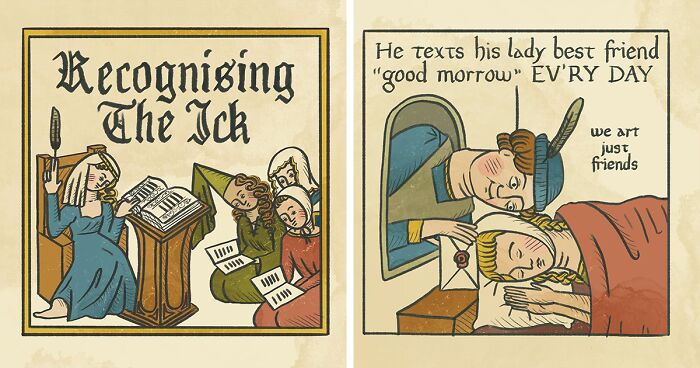 Medieval Humor Meets Modern Dating In ‘Recognising The Ick’ Series By Clarice Tudor