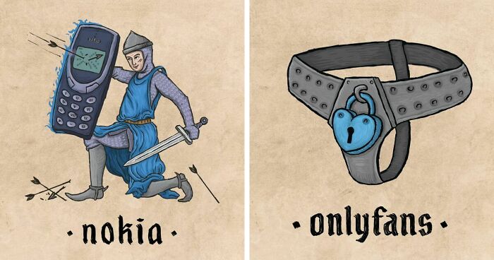 26 Hilariously Reimagined Logos That Look Like They Belong In Medieval Times By This Artist (New Pics)