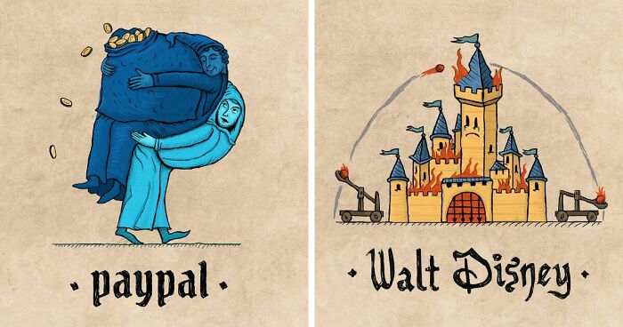 26 Hilariously Reimagined Logos That Look Like They Belong In Medieval Times By This Artist (New Pics)