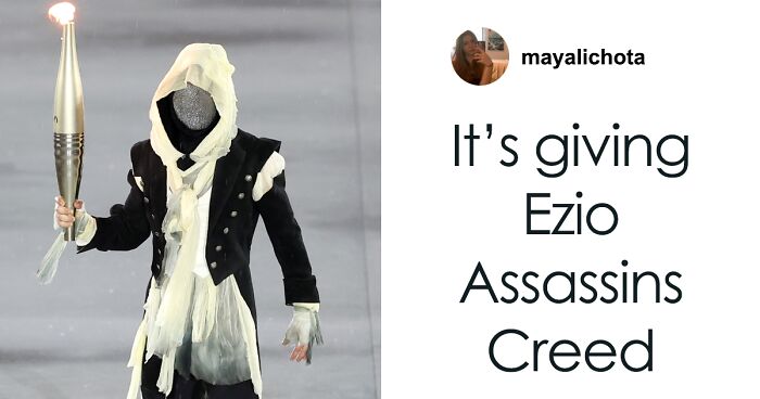 “Assassin’s Creed Character?”: Masked Torch Bearer At The 2024 Olympics Finally Revealed