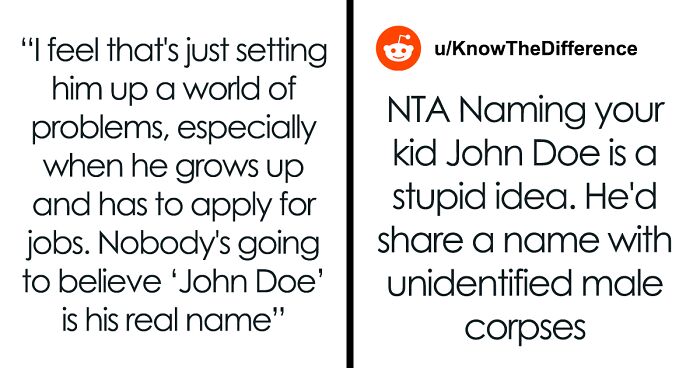 Husband Refuses To Name Son 'John Doe' Thinking About The Problems He'll Face, Upsets Wife