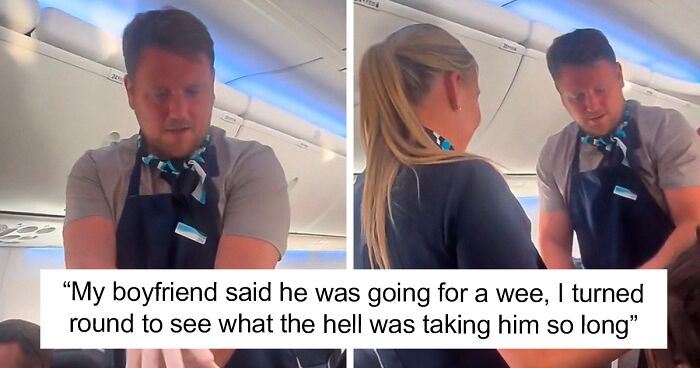 Woman Can’t Believe Her Boyfriend Went To Bathroom And Came Out As A Flight Attendant