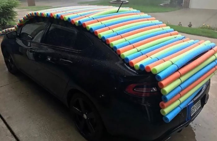 Pool Noodle Hail Protection