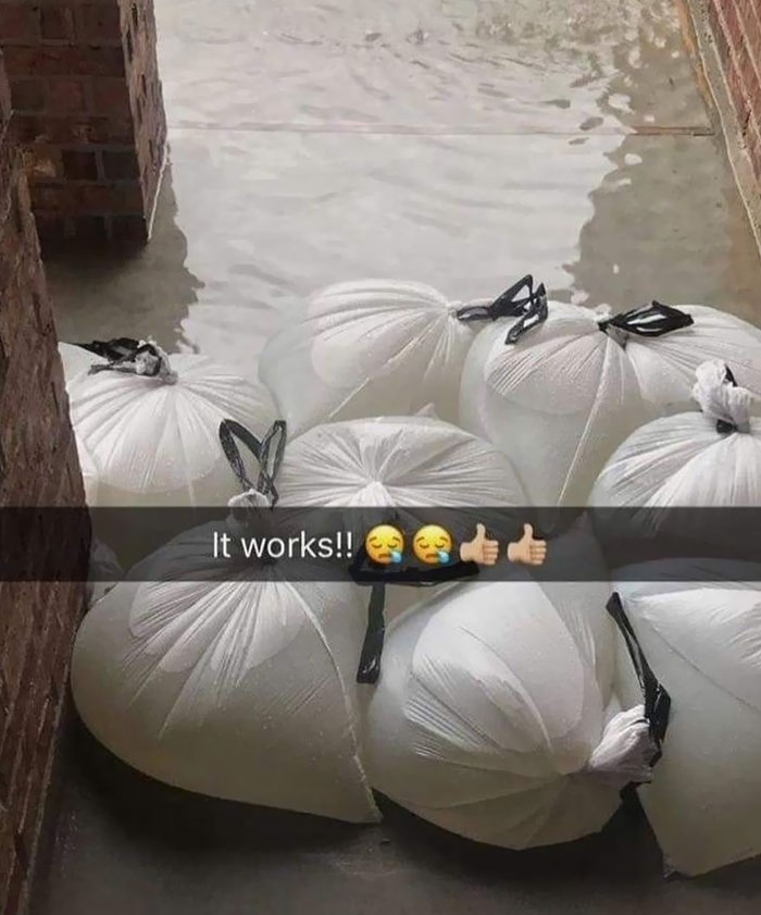 Trash Bags Filled With Water