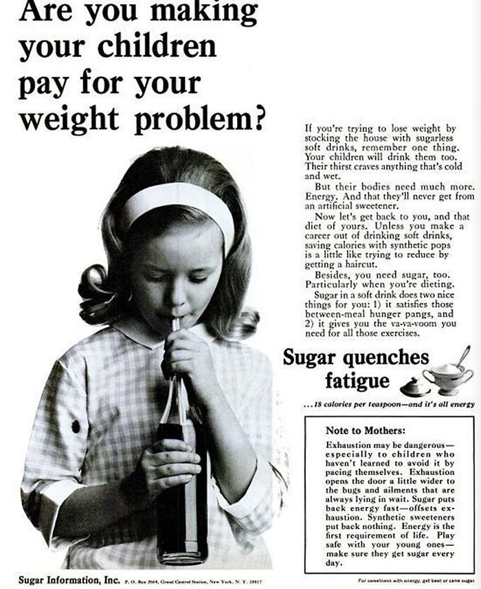 "Are You Making Your Children Pay For Your Weight Problem?" - Sugar Information, Inc. Ad (1966)