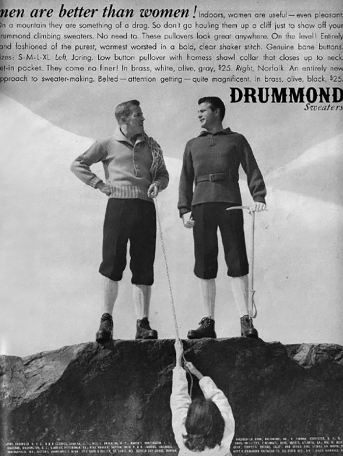 An Ad For Drummond Sweaters From 1959. Oh, How Advertising Has Changed