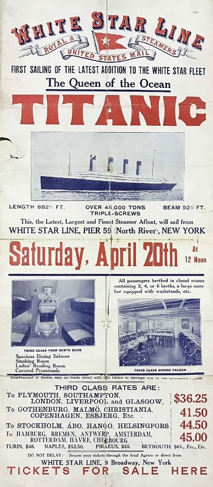 A Poster Advertising The Return Voyage Of The Titanic