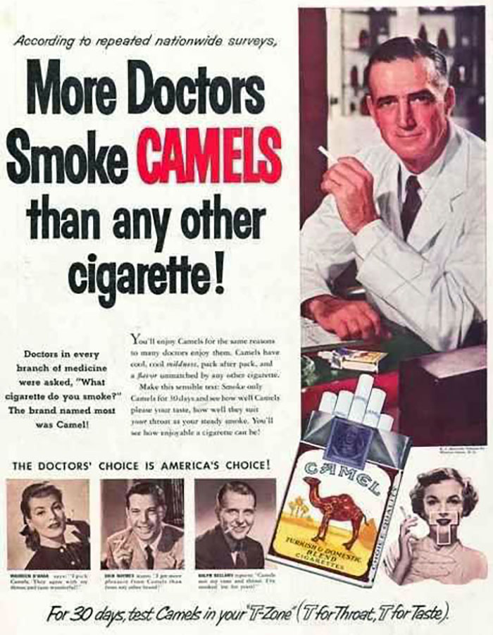 Vintage Cigarette Print Ad Touting It Is Popular Among Doctors, Which Is Supposedly A Good Thing And Somehow Probably Helps Health