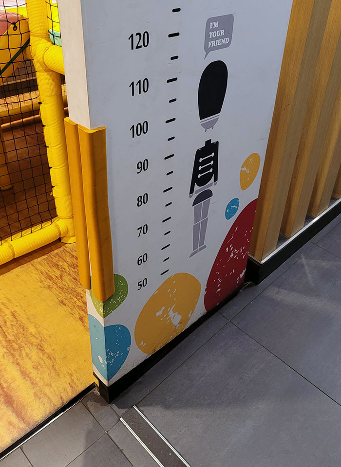 A Spot For Kids To Be Measured, On A Sloped Ramp. Lotteria Restaurant In Korea