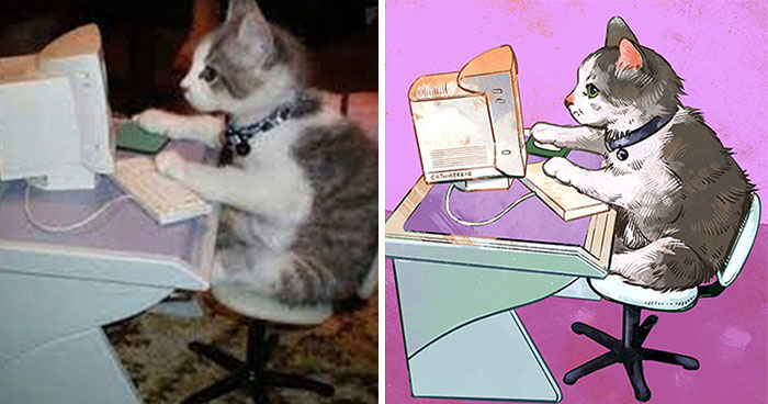 Funny Cat Pics Get Even Funnier When Illustrated By This Artist (33 New Pics)