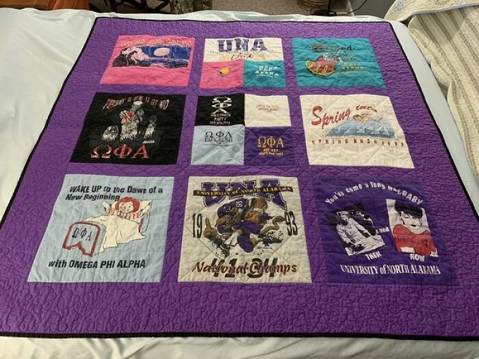 This T-Shirt Quilt Was Made With My College T-Shirts Repurposed