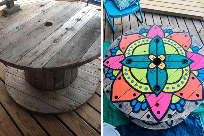 A Giant Spool, Now It’s Our Patio Table