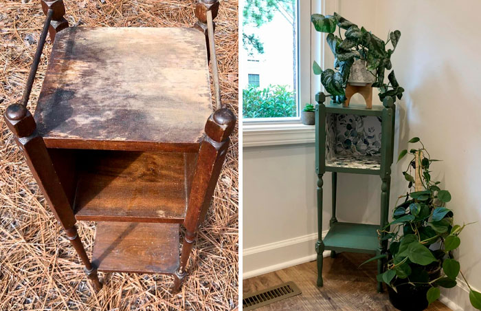 I Repurposed This Smoking Stand That Belonged To My Grandparents. The Label Under It Reads 1928