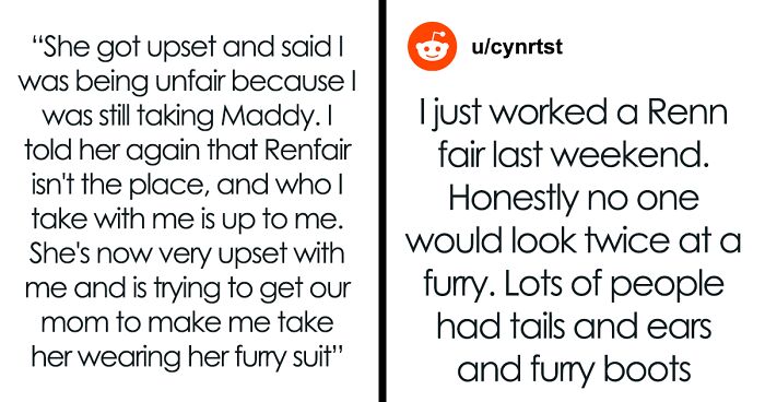 Woman Forbids Little Sis From Wearing Furry Suit To RenFair, Says She Won't Take Her, Drama Ensues