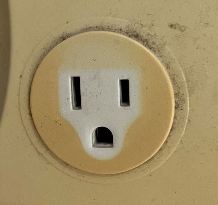 Plastic Yellowing Around Plug From Cigarette Smoke