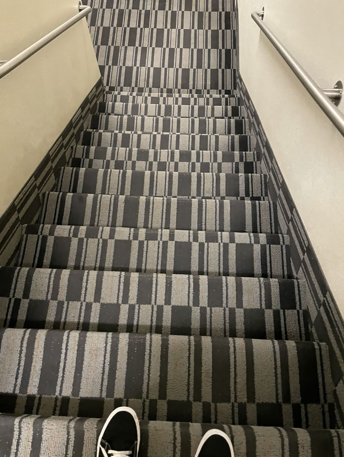 The Choice Of Stairway Carpet In This Hotel Messes With My Mind