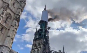 France’s Famous Rouen Cathedral Engulfed In Flames, 40 Fire Engines Arrive On Scene